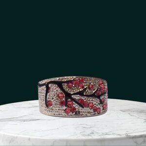 sterling silver cherry blossom ring size 7 NEW